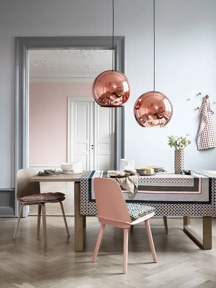 dusty pink accents