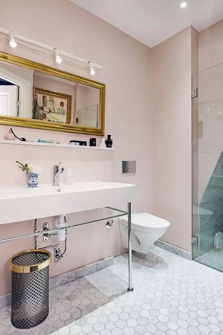 dusty pink bathroom