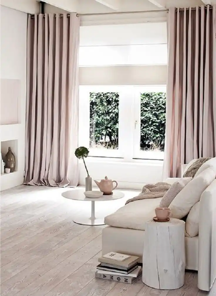 dusty pink curtains