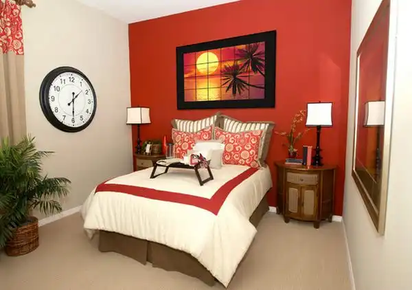 Eye cathing wall decals on red walls