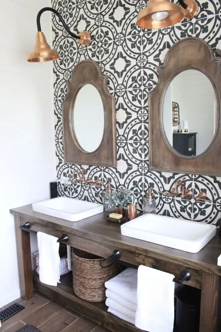 farmhouse bathroom and modern