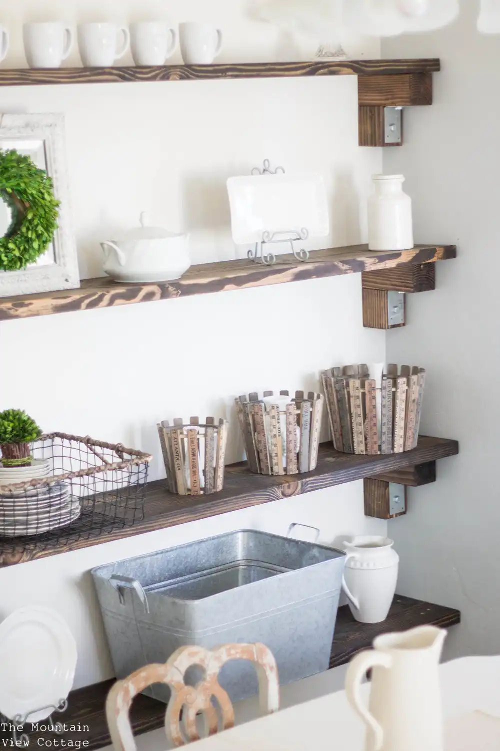 farmhouse open shelving