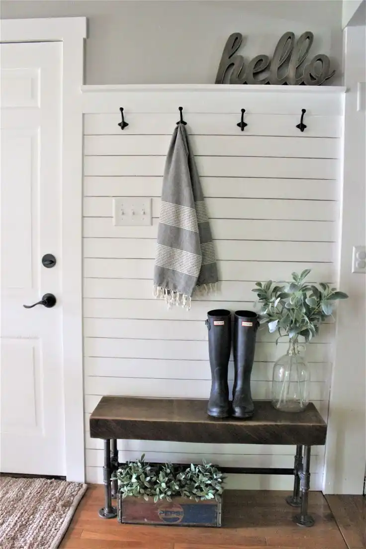 farmhouse style mudroom