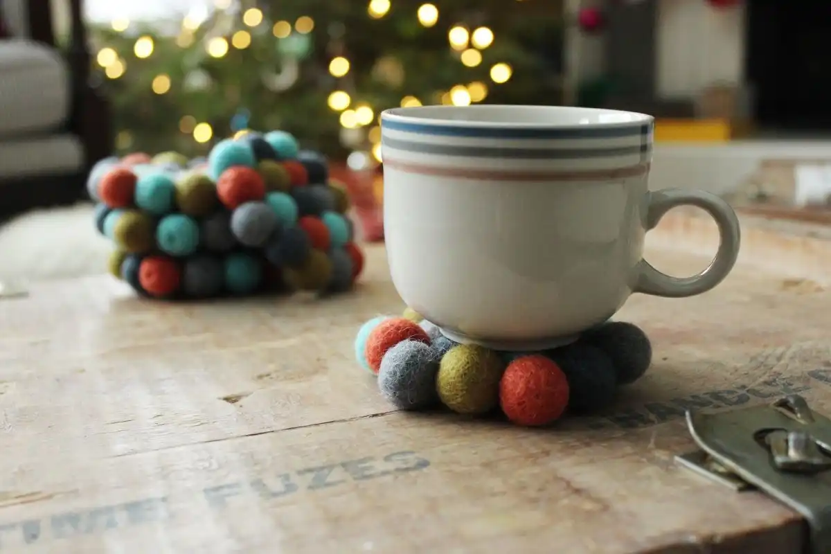 Felt ball coasters