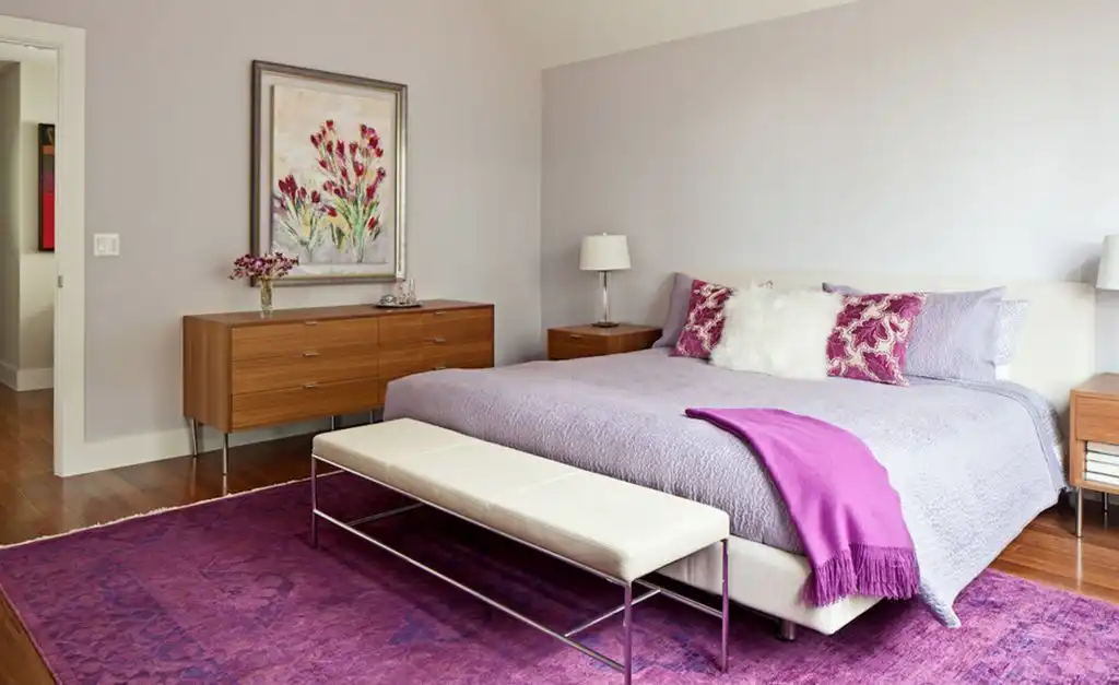 Feminine bedroom levender color