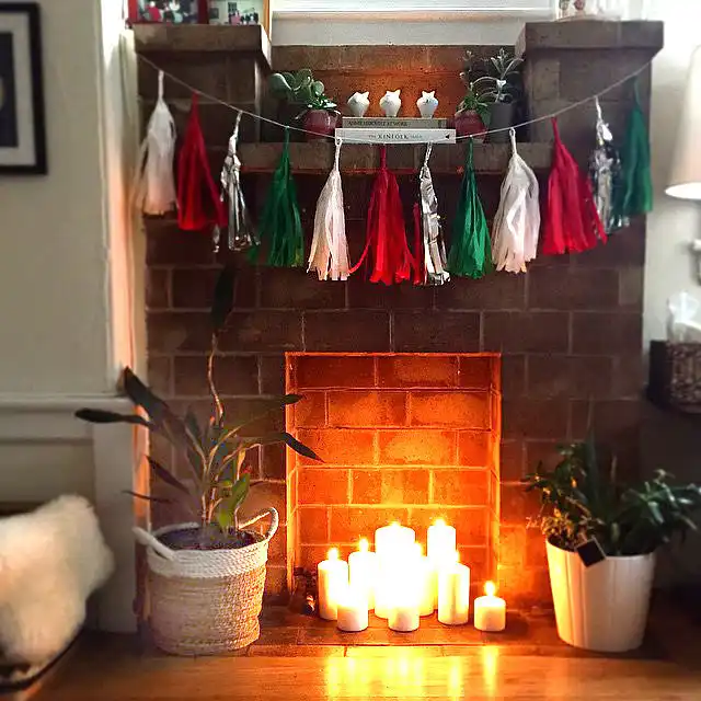 fill fireplace with candles