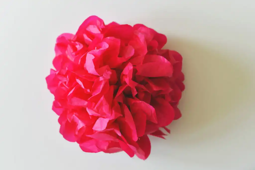 finished tissue paper flower