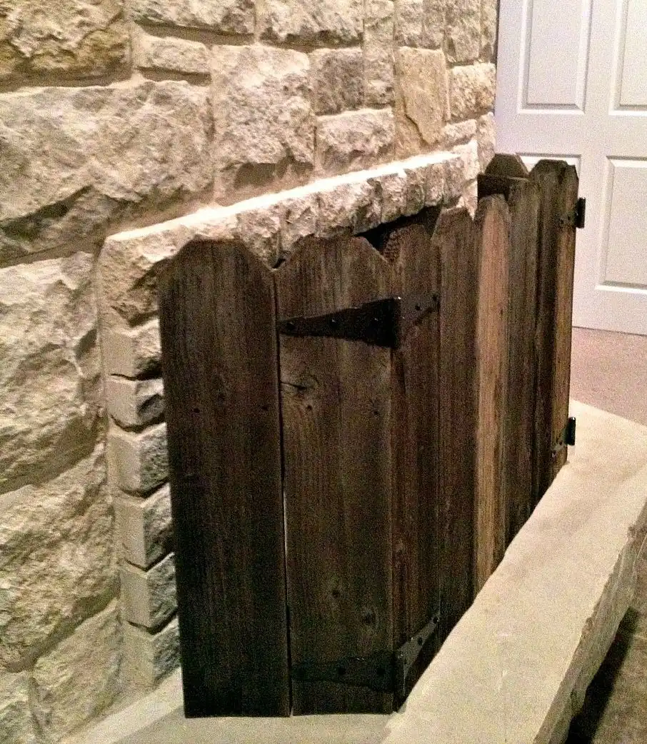 fireplace wood screen DIY