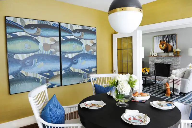 fish wall art for dining area