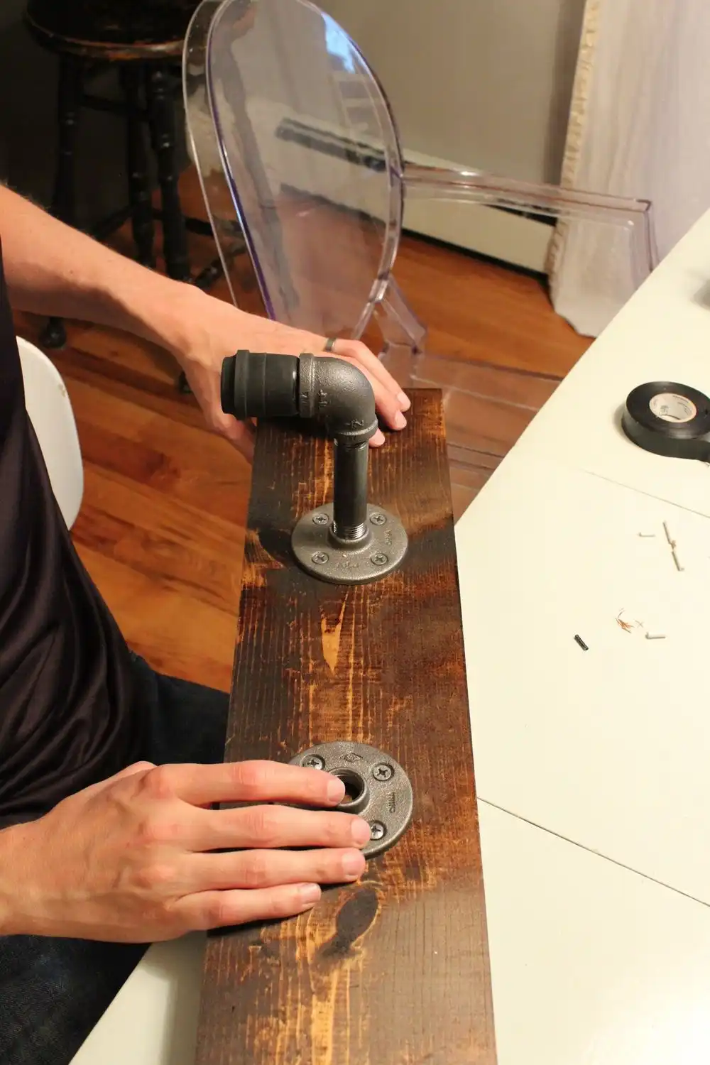 Flange and drilled hole