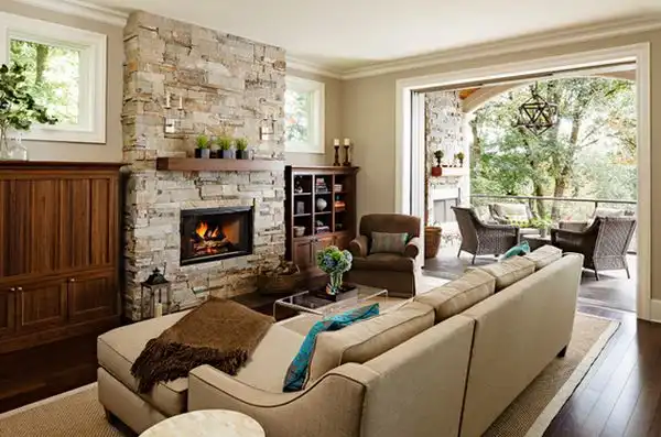 Floating shelf fireplace