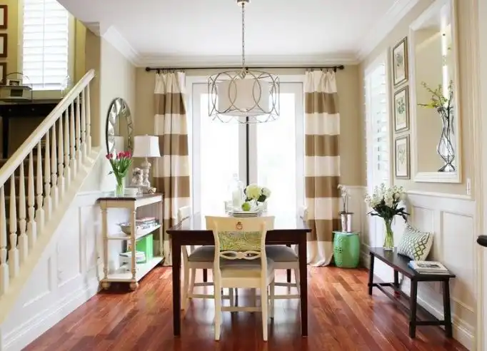 Foyer striped horizontal curtains