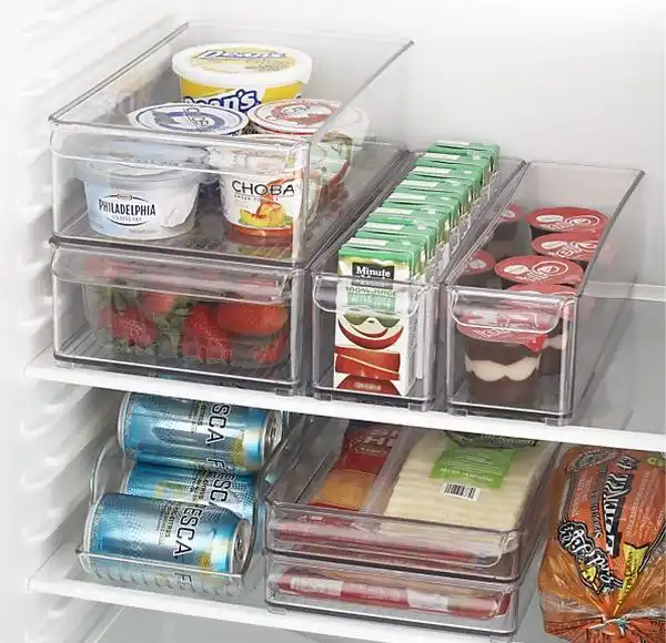 Fridge bins and organizer and tray