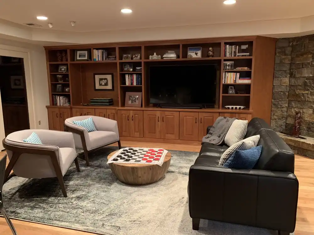 Game night with leatehr sofa
