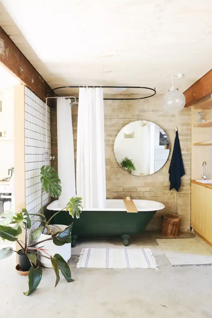 Garage turned studio apartment bath