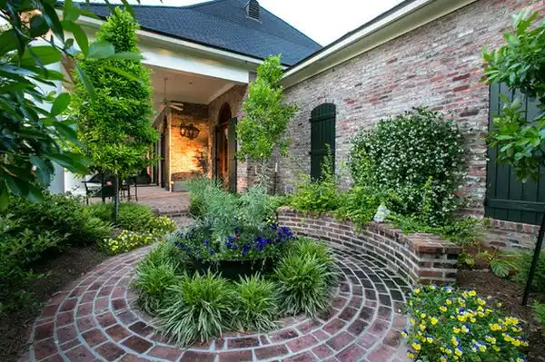 Garden bricks pathway