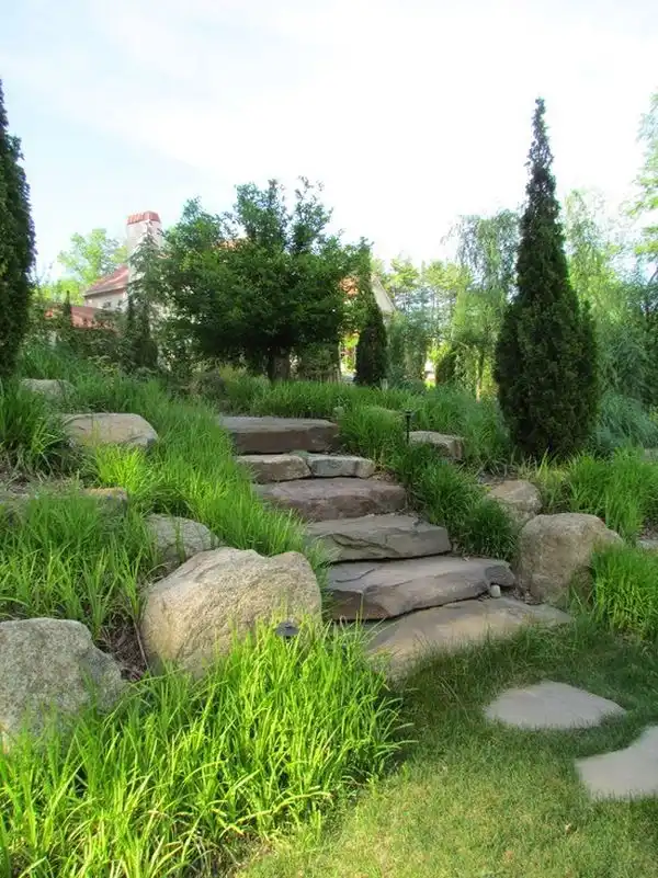 Garden stone stairs
