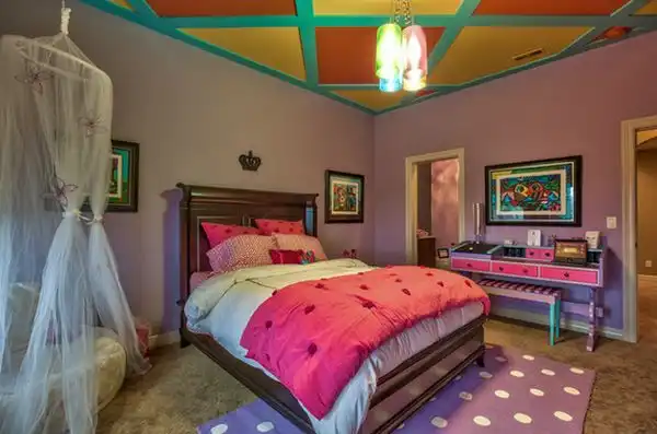 Geometric coffered kids ceiling