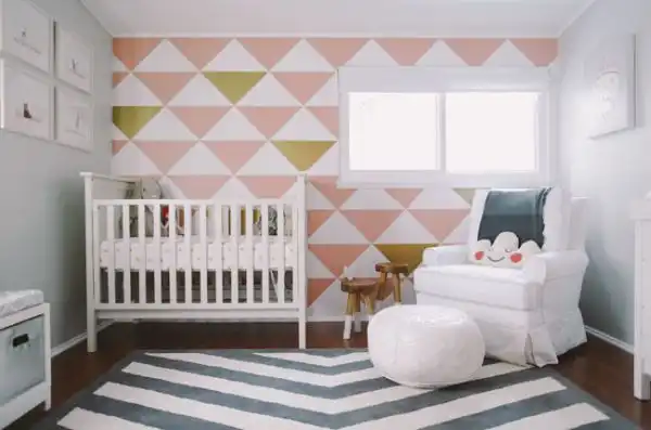 Geometric wall design nursery