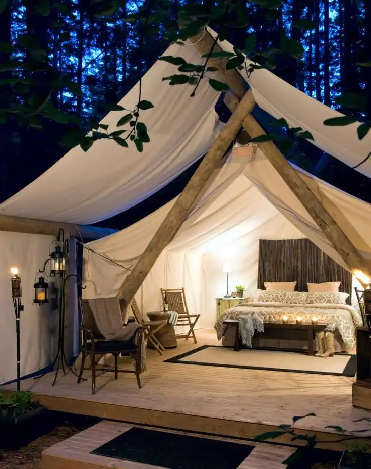 Glamping bedroom