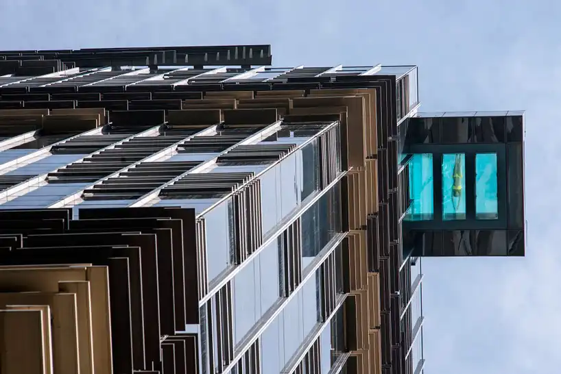 Glass pool cantilevers from hong kongs hotel indigo by Aedas