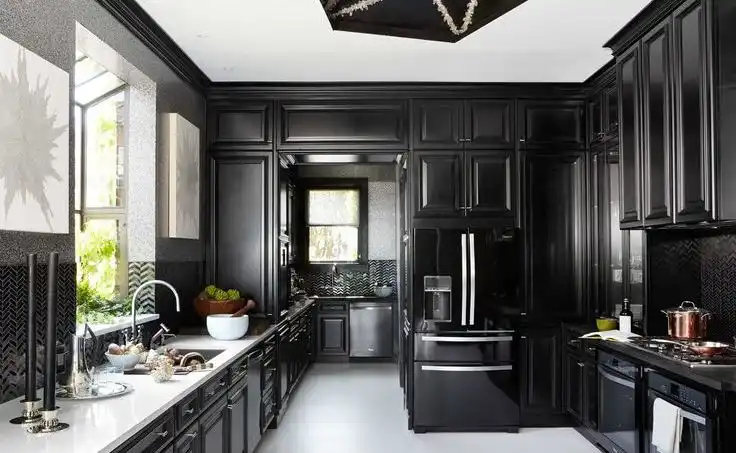 Glossy black kitchen