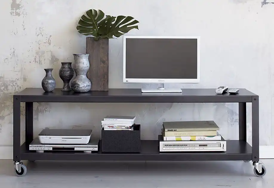 go-cart-carbon-grey-two-shelf-table-media-cart
