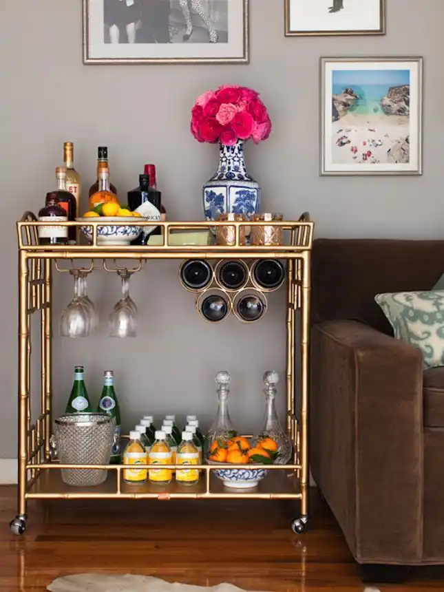 Gold dipped bar cart