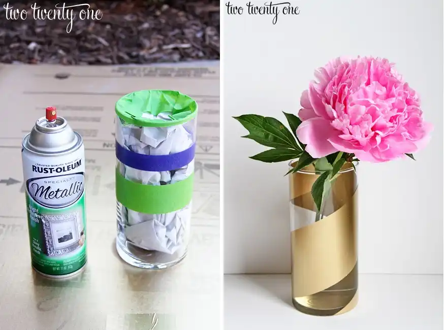 Gold dipped flower vases