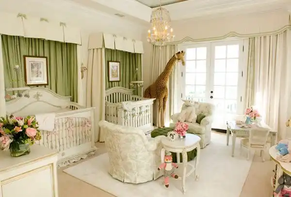Green accents for nursery room