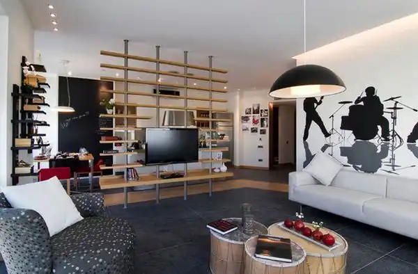 Hang tv on wall divider