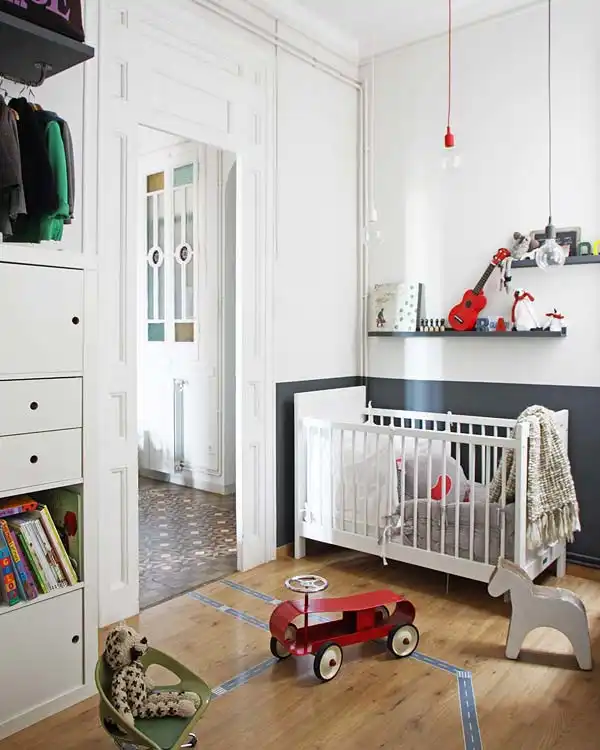 Hanging cords lighting nursery