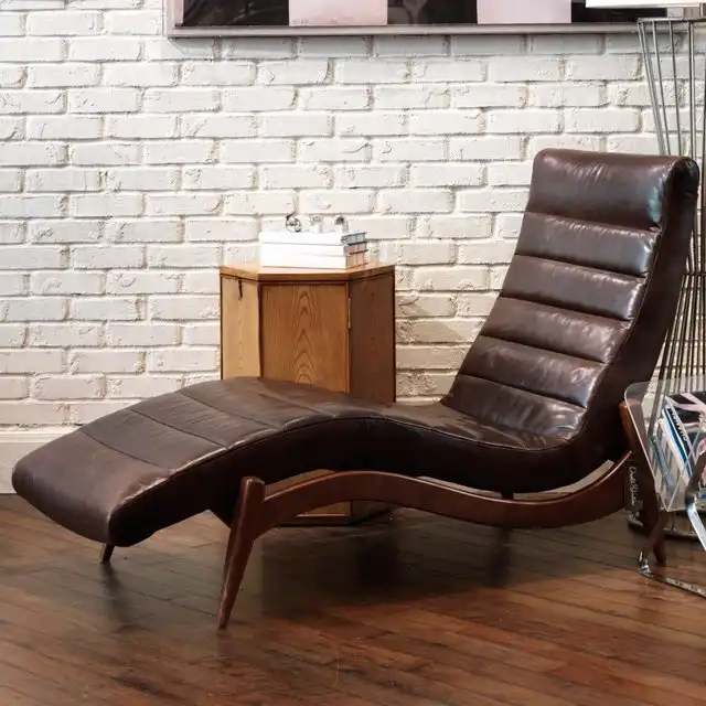 Hans leather indoor chaise