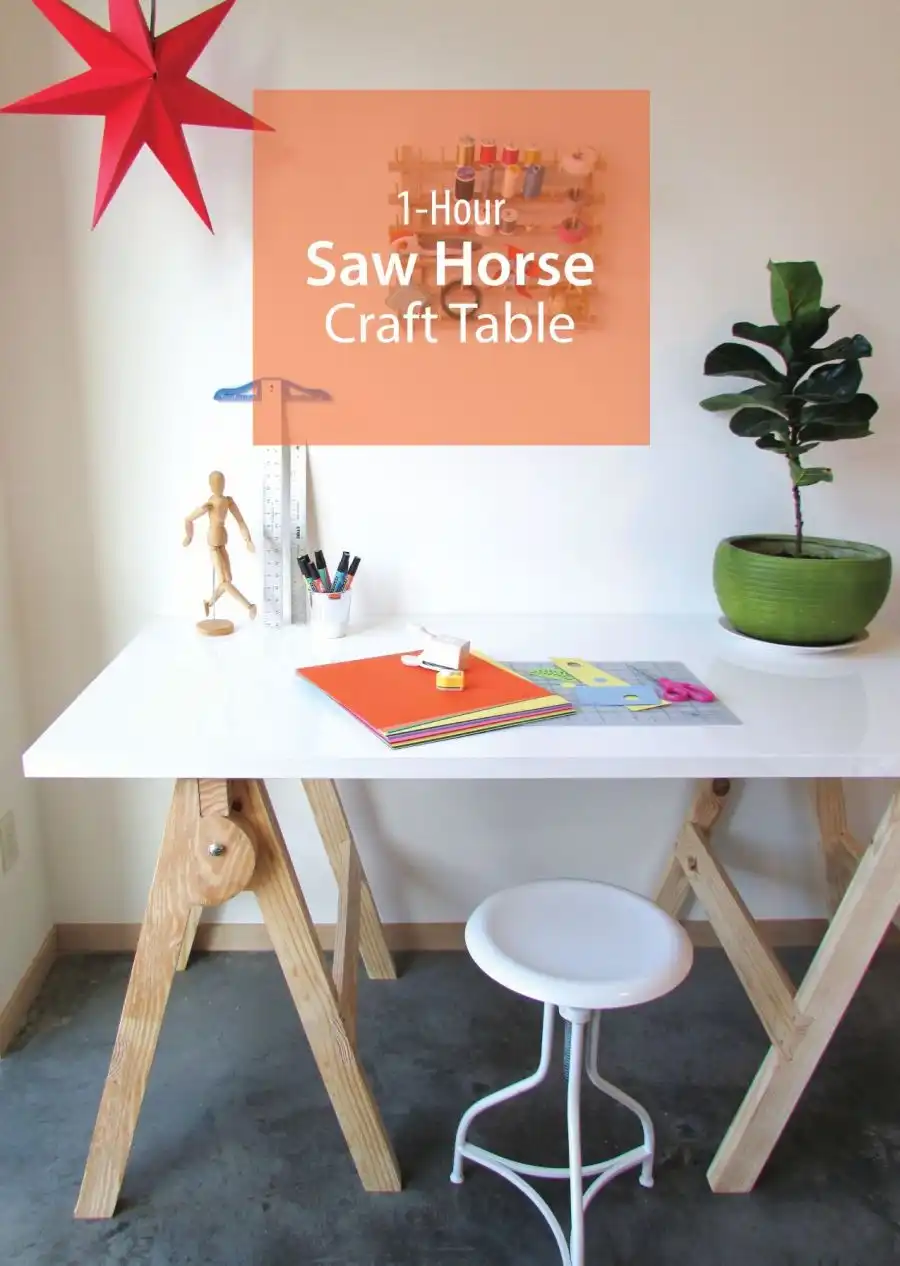 How To Make A Crafting Table – Saw Horse Type