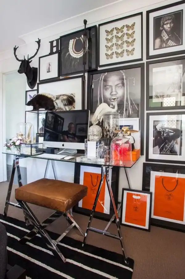 Home office desk wall art