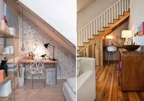 Home office under stairs storage9