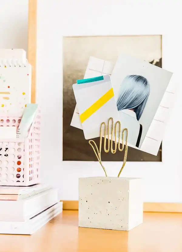 How to make modern diy desk accessory concrete