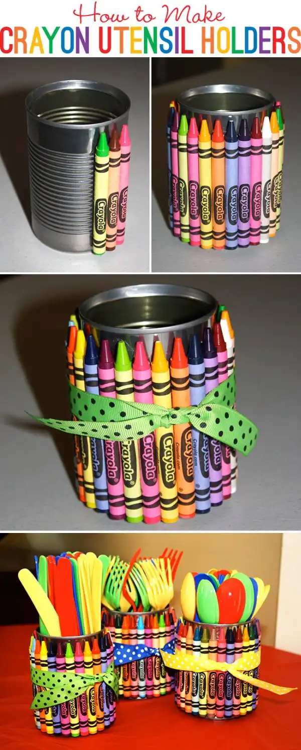 How to make crayon utensil holders