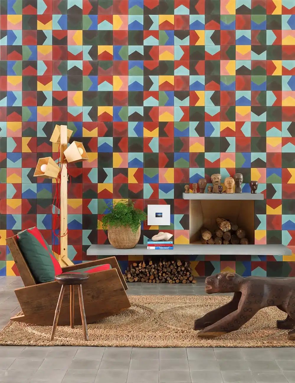 Huge mosaic wall patchwork tiles