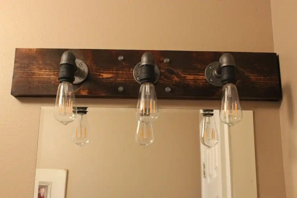 DIY Industrial Bathroom Light Fixtures