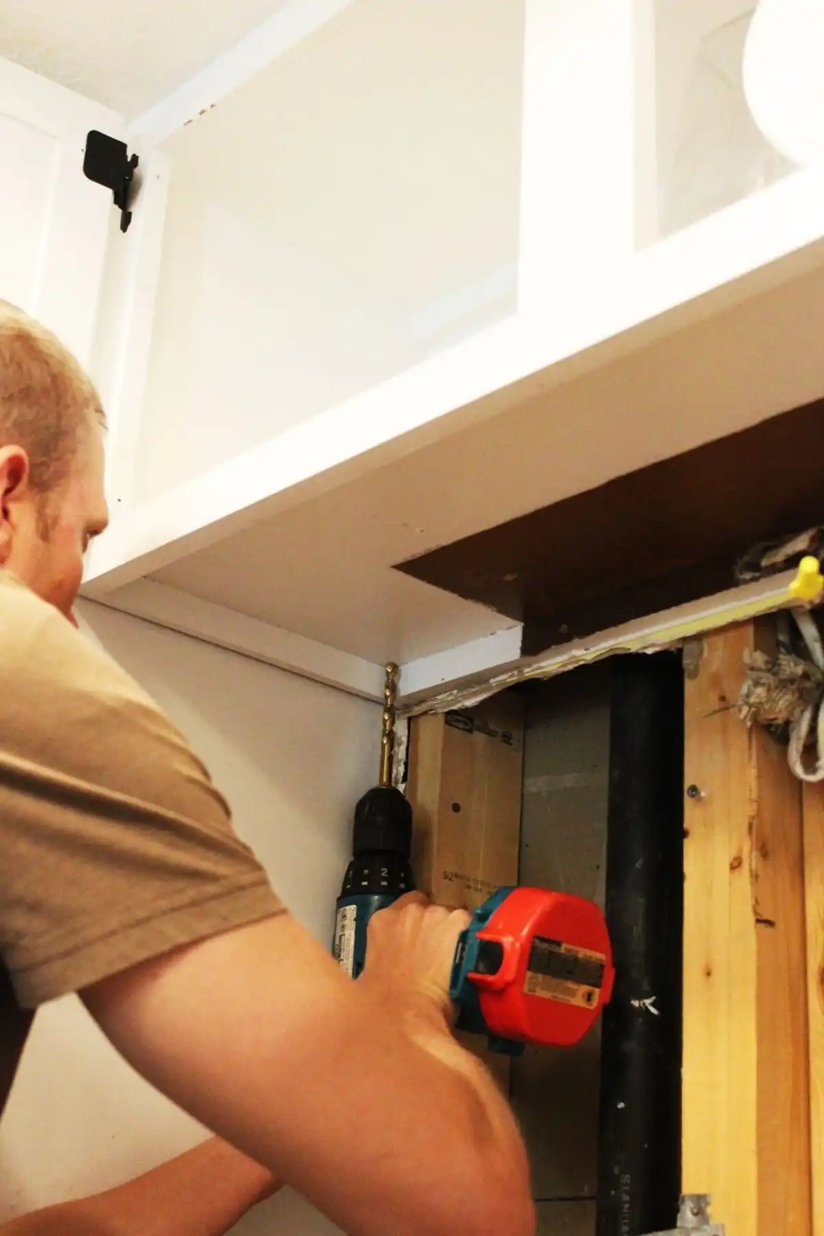 installed and plugged in on the outside of your cabinets