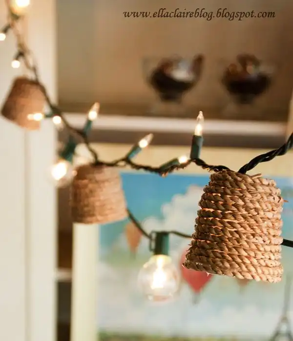 Jute twinkle light shade tutorial