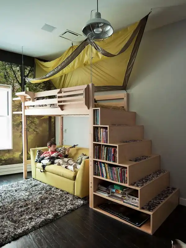 Kids bedroom with loft style