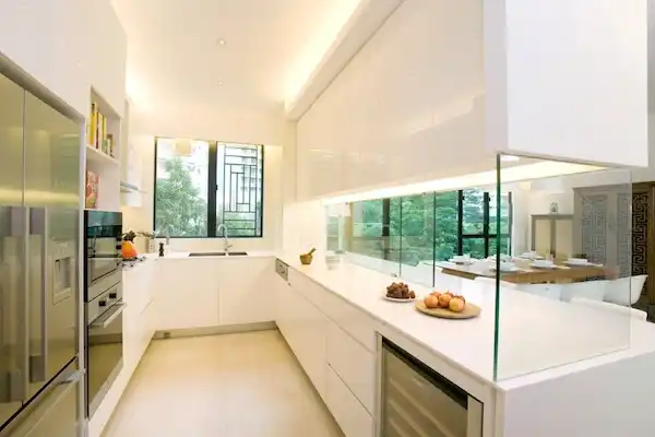 kitchen counters cabinets glass interior