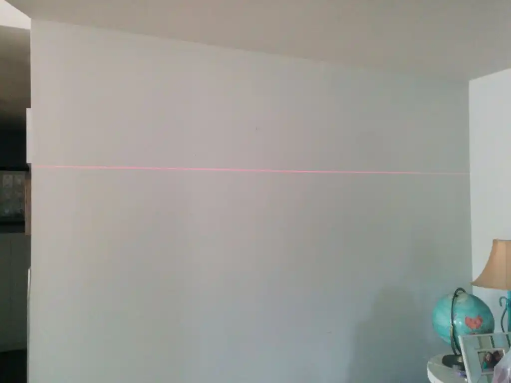 Laser line on wall