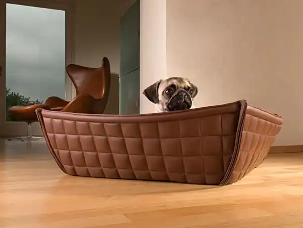 Leather pet bed