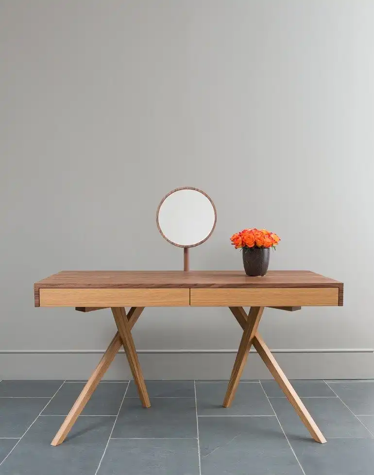 legs crossed dressing table
