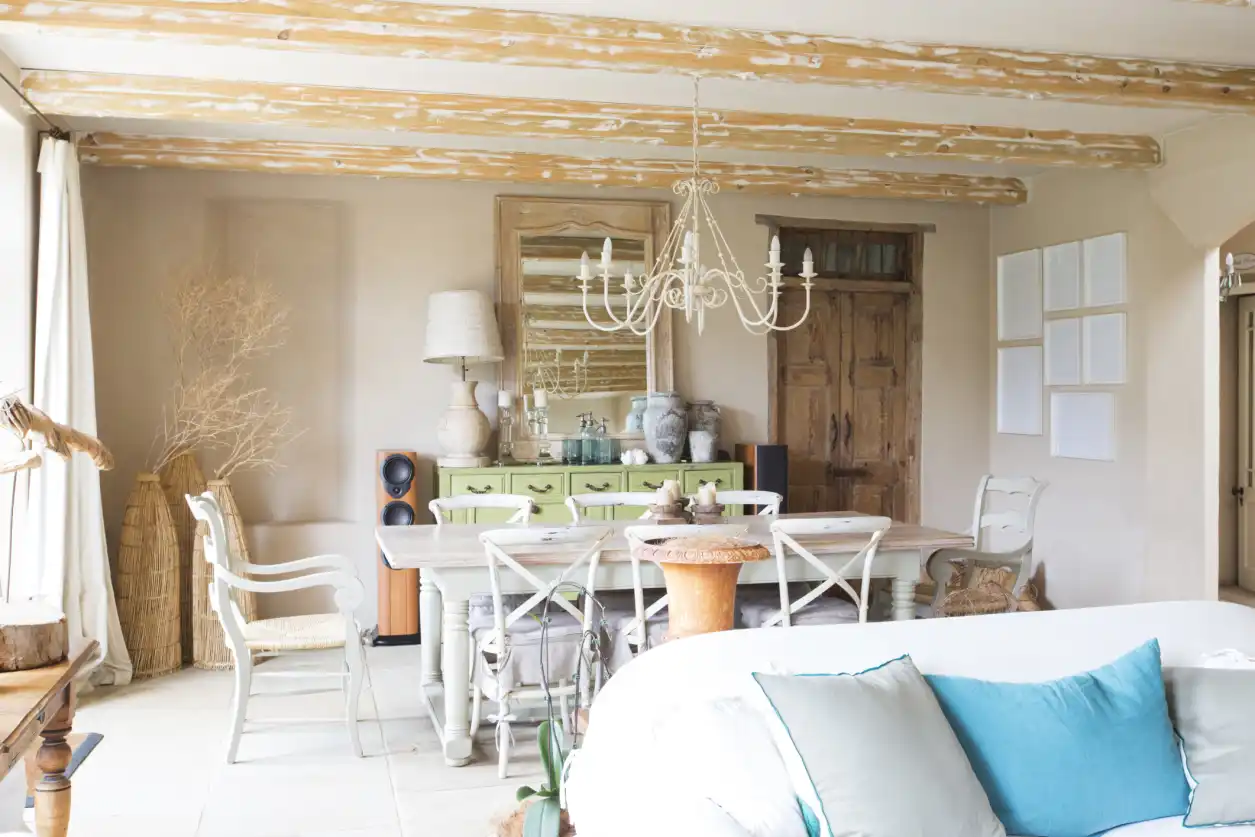 light and bright farmhouse dining room