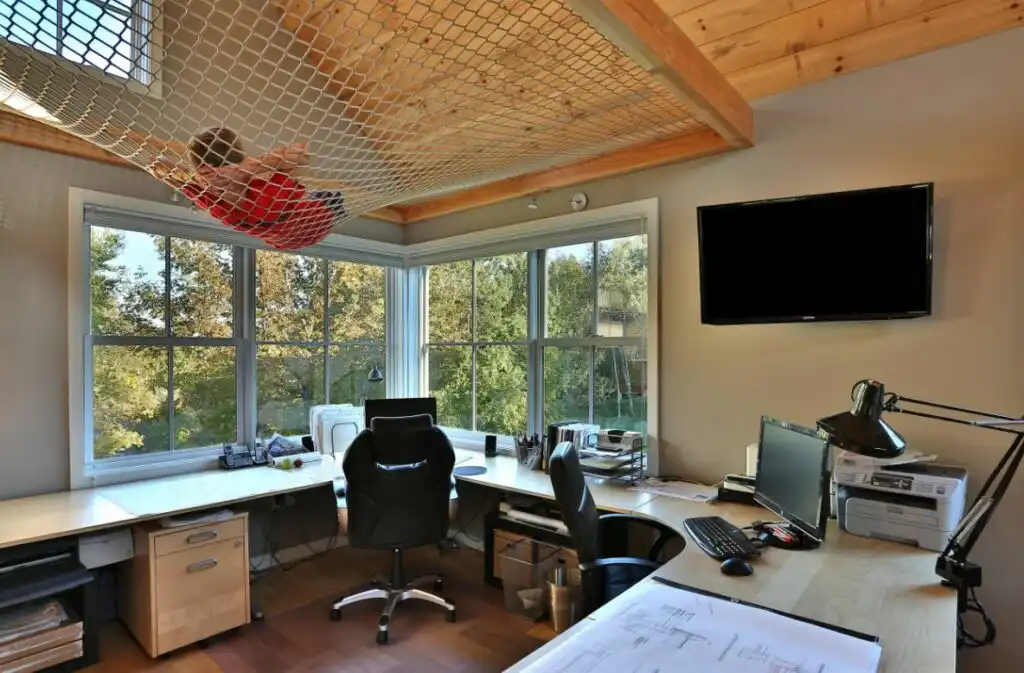 Loft hammock above office 1024x673
