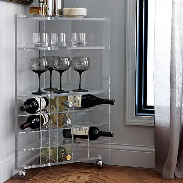 Lucite bar cart design